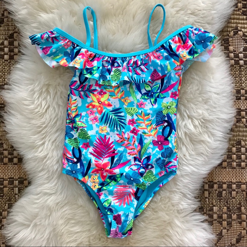 Wonder Nation Swimsuit Hawaiian 🌺 Ruffle Floral